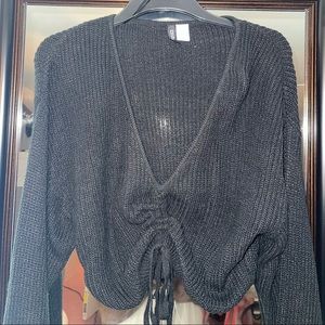 Black ruched sweater
